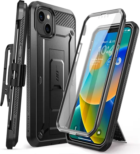 Vista 8 de SUPCASE Funda para iPhone 14 con soporte y clip para cinturón (Unicorn Beetle Pro), [protector de pantalla integrado]