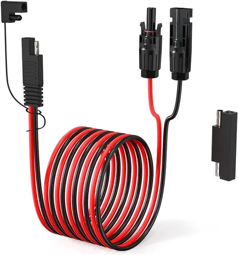 Vista 10 de ELFCULB Cable de extensión de panel solar SAE de 10 AWG de 10 pies a SAE 2 3.3 10 20 35 50 pies SAE con adaptador de polaridad inversa SAE