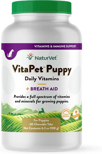 Vista 10 de NaturVet VitaPet Puppy Vitaminas diarias para perros - Además de ayuda para el aliento - Formulado específicamente para proporcionar a los cachorros