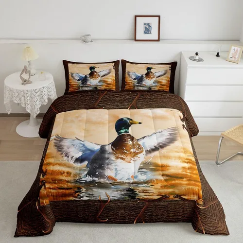 Vista 23 de Erosebridal Happy Camping - Edredón tamaño individual para niños, juego de ropa de cama de animales del bosque del bosque para bebés, niños y niñas