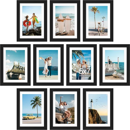 Vista 75 de decorUhome Paquete de 10 marcos de fotos de 4 x 6 pulgadas, decoración de Dorado