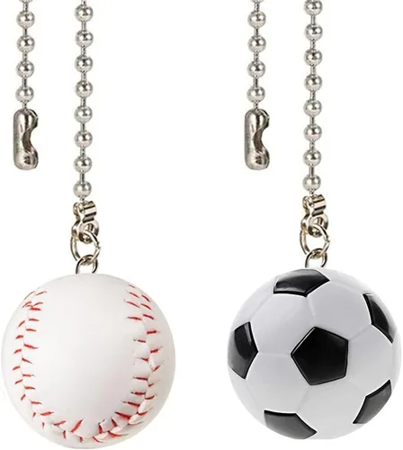 Vista 8 de Tiradores de cadena para ventilador de techo, extensión decorativa de 12 pulgadas, adornos extensores de fútbol y baloncesto, juego de tiradores