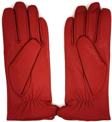 Vista 3 de ZLUXURQ Guantes de piel de cordero suave para mujer, con forro de cachemira