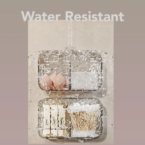 Vista 2 de Organizador de baño, organizador de ducha con tapa, adhesivo para almacenamiento de ducha, estante de ducha de plástico, estante de ducha multiusos