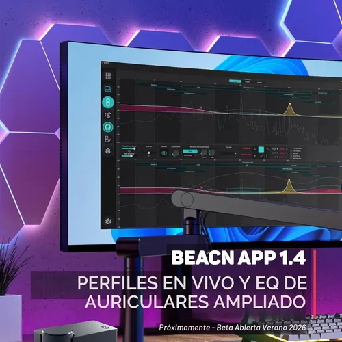 Vista 6 de BEACN Studio (Dark) - Interfaz de audio USB XLR, cadena de micrófono DSP Oscuro