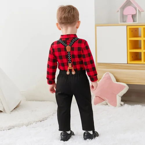 Vista 3 de Ropa de bebé niño 0-18M Traje de bebé niño 4 unids Ropa de vestido de bebé Conjuntos de esmoquin para bebés