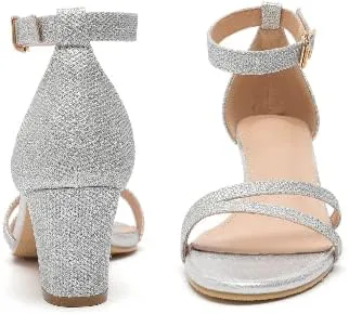 Vista 8 de kkdom Sandalias de tacón grueso con puntera abierta para mujer, sandalias sexis cómodas y elegantes para verano, para fiestas, citas, trabajo diario