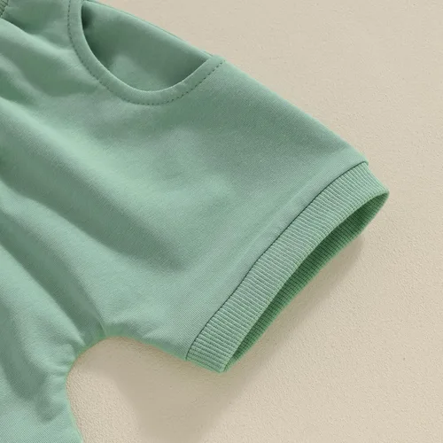 Vista 7 de Xdftwdmgqe Ropa para bebé niña, trajes de verano para recién nacidos, manga corta, camiseta y pantalones cortos, conjunto de sudadera para niños