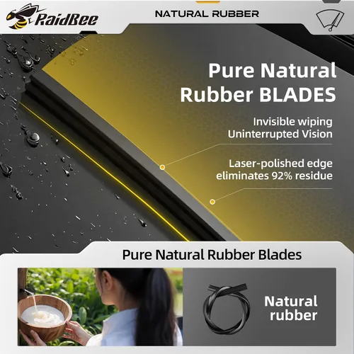 Vista 6 de Raidbee® Limpiaparabrisas de repuesto de 13 + 13 pulgadas para Jeep Wrangler 1999-2006 para todas las estaciones, calidad de equipo original