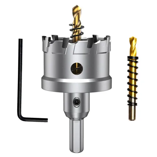 Vista 9 de ASNOMY Broca de sierra perforadora con punta de carburo de tungsteno para metal duro, cortador de sierra de agujero T.C.T de 1/2 pulgada con 2