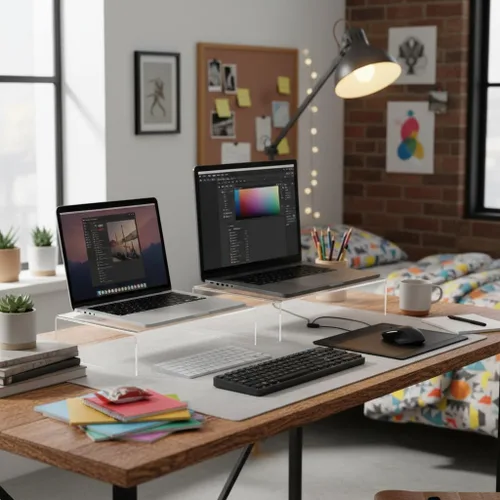 Vista 7 de Azar 515360 - Soporte de acrílico para monitor, fabricado en Estados Unidos, soporte para portátil y monitor de acrílico, soporte elevador
