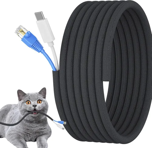 Vista 11 de Protectores de cables de 1 pulgada para mascotas anti-mordida, protector de cables de 10 pies cubiertas de cables para mascotas, funda de cable