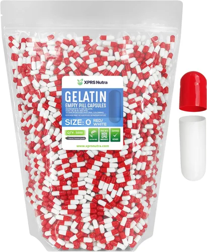 Vista 43 de XPRS Nutra Size 0 Empty Capsules - 100 Count Empty Gelatin Capsules - Pills DIY Capsule Filling - Pure Bovine Pill Gel Caps for Do-It-Yourself