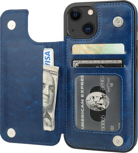Vista 17 de ONETOP - Funda tipo cartera con tarjetero para iPhone 13, color negro Kickstand,ID/Cash Holder,Case Wallet with Card Slots,Double Magnetic