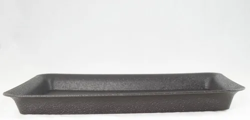 Vista 6 de Maceta rectangular esmaltada para bonsái, cactus y suculentas, bandeja + malla de 12 x 9 x 4 pulgadas, color azul oscuro
