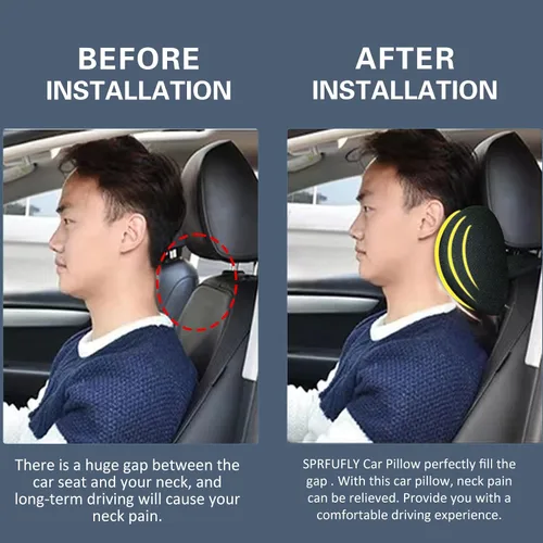 Vista 6 de Almohada súper cómoda para reposacabezas de automóvil, ajuste universal para el cuello del coche para conducir Car Pillows with 100% Memory Foam