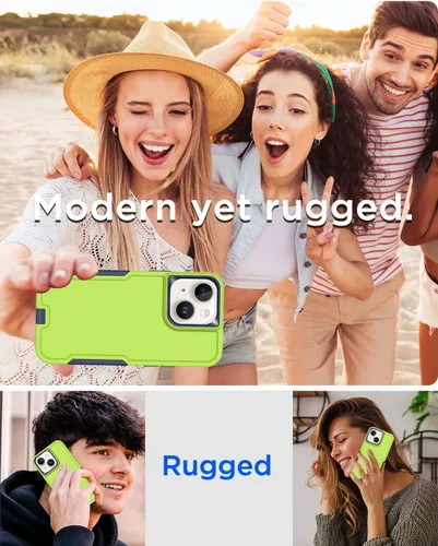 Vista 8 de AICase Funda para iPhone 15 Plus con protector de pantalla de vidrio + lente de cámara, resistente protección contra caídas, cuerpo completo