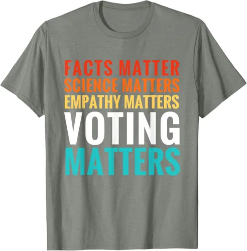 Vista 27 de Facts Matter Science Matters Voting Matters - Camiseta demócrata liberal, Negro, S