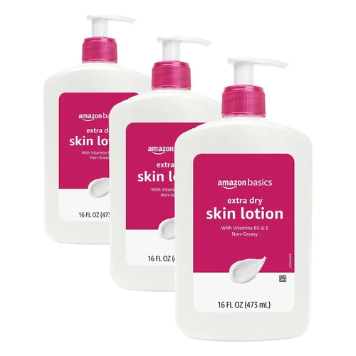 Vista 5 de Amazon Basics Loción corporal para piel seca con vitaminas B5 y E, aroma limpio, 16 onzas líquidas (anteriormente Solimo)