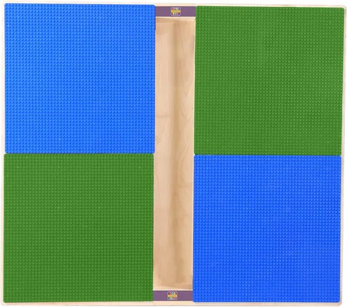 Vista 4 de Time-2-Play - Mesa de juego para niños, compatible con ladrillos Lego, madera contrachapada de abedul extra resistente, 35 pulgadas de ancho x 31