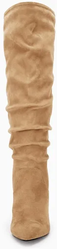 Vista 6 de Coutgo Botas altas hasta la rodilla para mujer, con tacón ancho de pantorrilla, puntera puntiaguda, botas largas para invierno