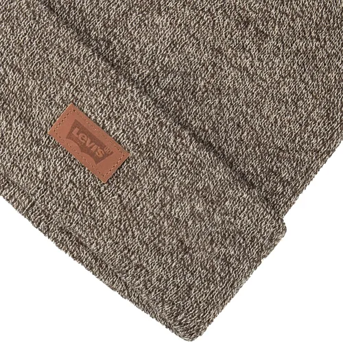 Vista 4 de Levi's All Season Comfy Leather Logo Patch Cuffed Hero Beanie
