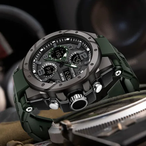Vista 3 de findtime Relojes militares para hombre, reloj deportivo para hombre, táctico, resistente al agua, digital, deportivo, trabajo, analógico