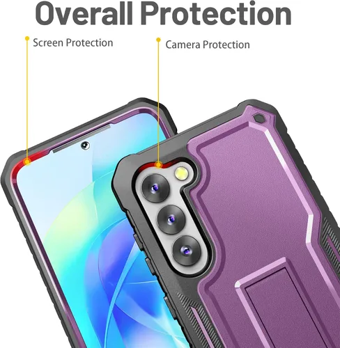 Vista 2 de FITO Funda para Samsung Galaxy S23 Plus, doble capa a prueba de golpes resistente para Samsung S23 Plus con protector de pantalla, soporte integrado