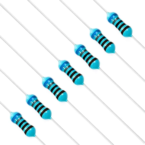 Vista 61 de Chanzon 100 piezas 1 Ω ohm Resistencia 1/4 W (0.25 W) Resistencia fija de película metálica 0.01 ±1% Tolerancia 1R MF Resistencias de agujero