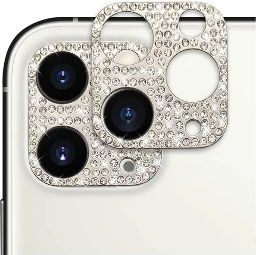 Vista 10 de Protector de lente brillante para iPhone 12 Pro Max, cubierta de cámara con purpurina 3D, diamantes de imitación, puntos brillantes, decoración