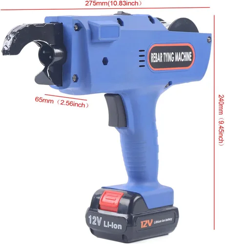Vista 3 de Máquina de atar de barras de refuerzo de 0.3 a 1.33 pulgadas, herramienta automática de mano, barra de acero, herramienta de amarre de barras
