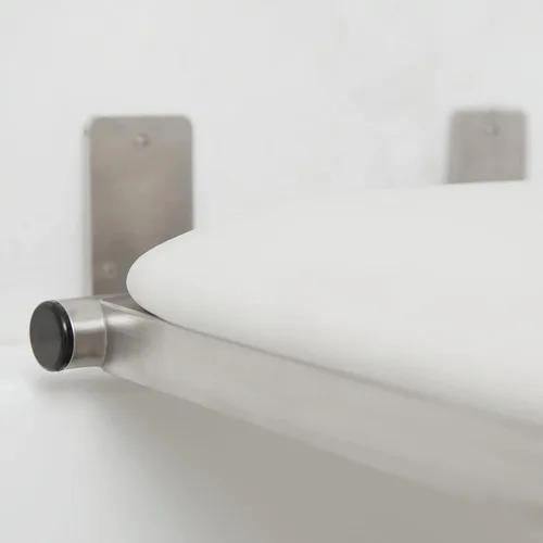Vista 8 de Hermosa - Asiento de bañera acolchado plegable de 32 x 13.5 pulgadas, para montaje en pared, color blanco