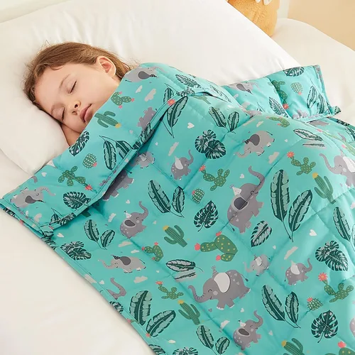 Vista 23 de Manta con peso – Manta pesada con patrón de animales de 7 libras – Manta transpirable tamaño pequeño (41 x 60 pulgadas, 7 libras)