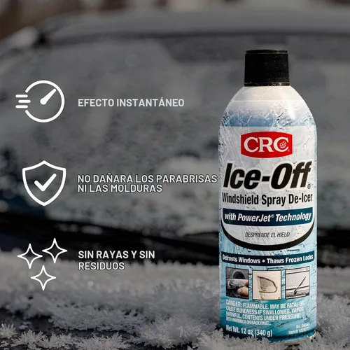 Vista 2 de CRC Ice-Off - Deshielo en aerosol para parabrisas, 12 onzas de peso, paquete de 1