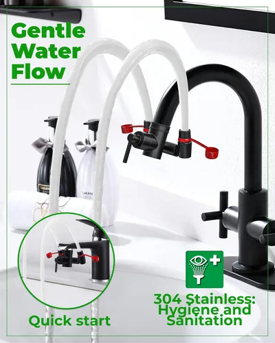 Vista 6 de Kit de lavado de ojos, estación de lavado de ojos de emergencia montada en grifo, 1 paquete, color negro Easy Install, Fast Activation, Fits