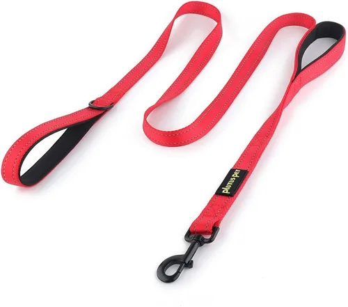 Vista 19 de Plutus Pet Correa de perro de doble asa, 4 pies de largo, para perros medianos y grandes Beige
