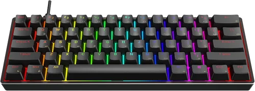 Vista 5 de AEON - Teclado para juegos AC61M RGB para juegos funda de aluminio de 61 teclas dos puertos USB-C tecla PBT intercambiable en caliente programable