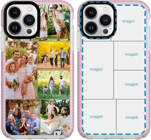 Vista 21 de Funda personalizada para iPhone 15 Pro Max personalizada con collage de múltiples imágenes, resistente a los impactos, funda protectora de TPU