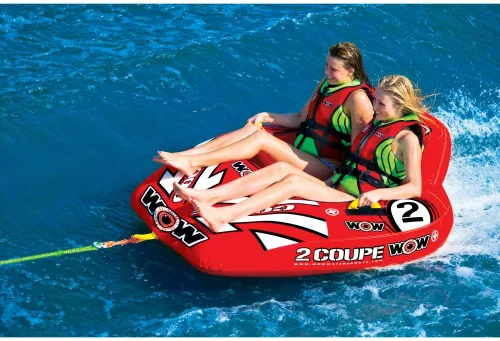 Vista 3 de WOW Sports World of Watersports Coupe Cockpit - Tubo inflable para bañera remolcable para 1 o 2 personas para canotaje, 15-1030 y bola de refuerzo