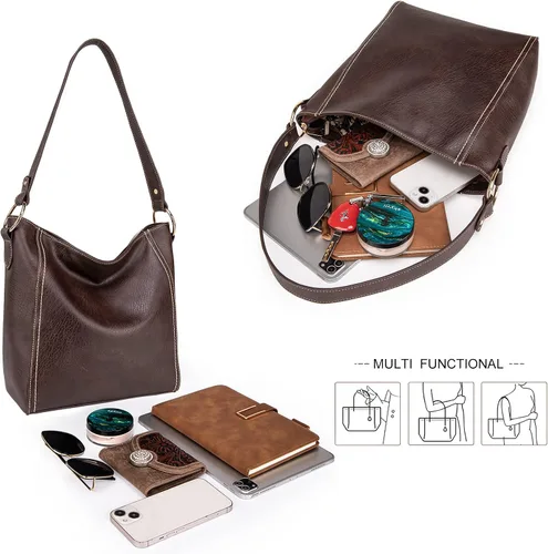 Vista 4 de Montana West Monederos de cuero vegano para mujer, bolsos de hombro y bolsos de mano para mujer