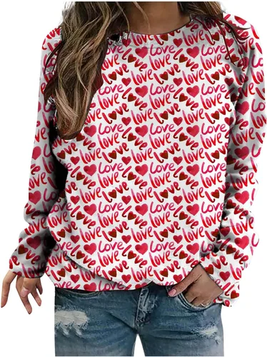 Vista 13 de Sudadera de manga larga con estampado de leopardo y corazón para mujer, para el día de San Valentín, sin botones, para niñas, regalos