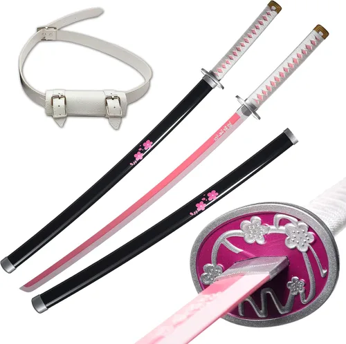Vista 16 de ziqing Espada samurái de anime hecha a mano, espada Agatsuma Zenitsu, espada Kamado Tanjirou, espada Rengoku Kyoujurou de 41 pulgadas, varios
