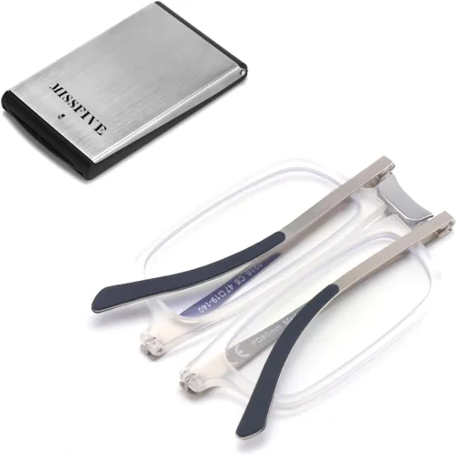 Vista 8 de Missfive Gafas de Lectura Plegables Premium con Bloqueo de Luz Azul para Hombres y Mujeres, Ultradelgadas Plegables Portátiles de Viaje con Estuche