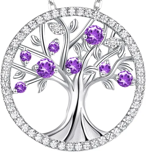 Vista 27 de Collar de árbol de la vida para mujer, collar de perlas esmeralda piedras natales de mayo, junio, para esposa, mamá, regalos de cumpleaños