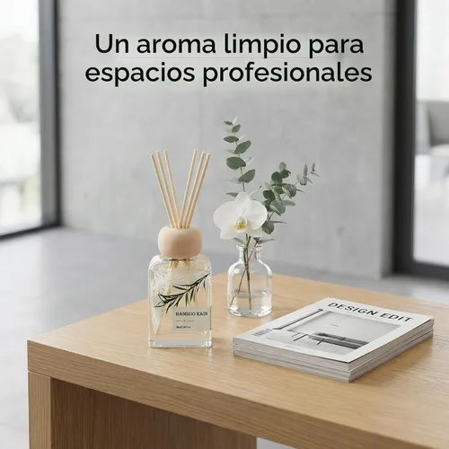 Vista 4 de Bamboo Reed Diffuser, 3.34 Fl Oz Esencial de bambú