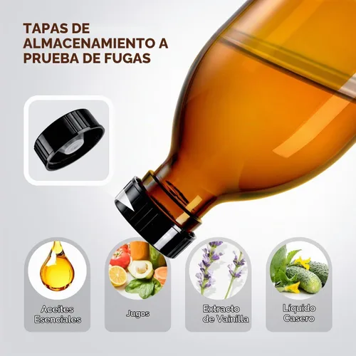 Vista 4 de Botella de bomba de vidrio ámbar de 8 onzas, botella dispensadora de jabón de vidrio de 8.5 fl oz para aceite de masaje de loción corporal