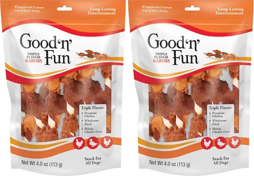 Vista 8 de Good'N'Fun - Brochetas de cuero crudo de triple sabor para perros
