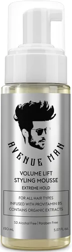 Vista 10 de Avenue Man Volume Lift Mousse – Espuma para el cabello de 5.07 onzas con aceite de argán, proteína de seda y vitamina E para mayor fuerza, grosor