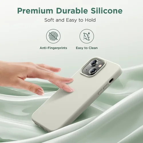 Vista 4 de Cordking Funda diseñada para iPhone 15, funda protectora de silicona ultra delgada, a prueba de golpes con [forro de microfibra suave antiarañazos]