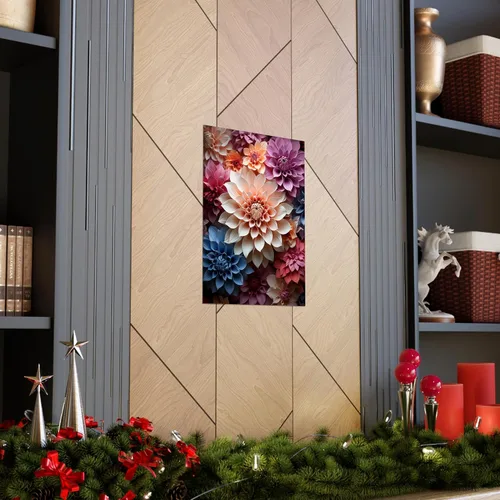 Vista 4 de CAPITUNEISKINEPA Dahlia Flower Posters - Posters For Room Mini Posters 9" x 11